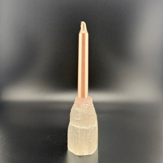 Vela Ritual Metálica Oro Rosa - 10 cm
