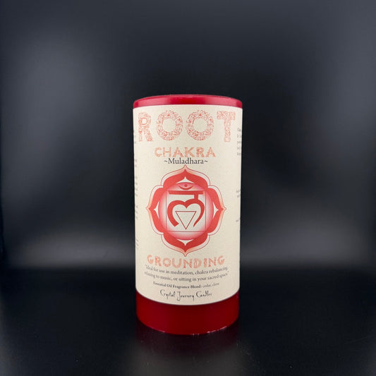 Vela para el Chakra Raíz de Crystal Journey Candles