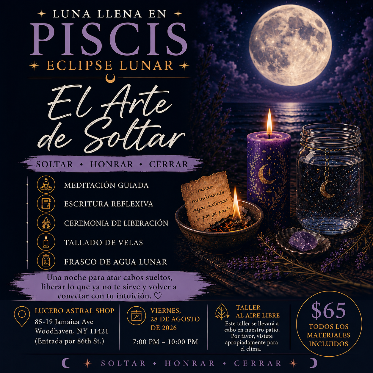 Ritual de Luna Llena en Piscis y Eclipse Lunar