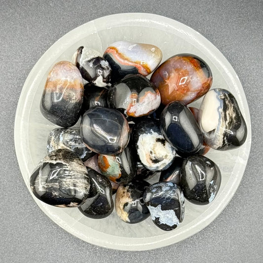 Black Sardonyx Tumbled Stone