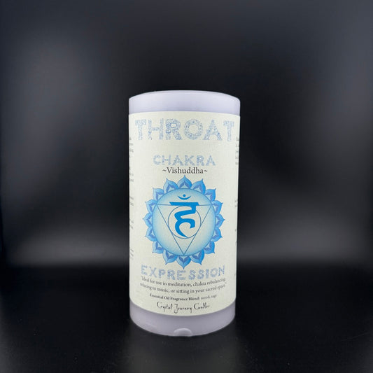 Vela de expresión del chakra de la garganta de Crystal Journey Candles