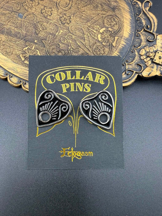 Silver Ouija Planchette Collar Pin Set