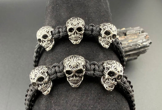 Crucible Stainless Steel Skull Adjustable Bracelet