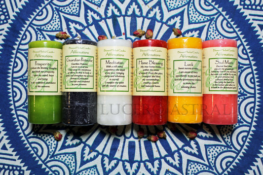 Velas de Hierbas para Afirmación de 4''
