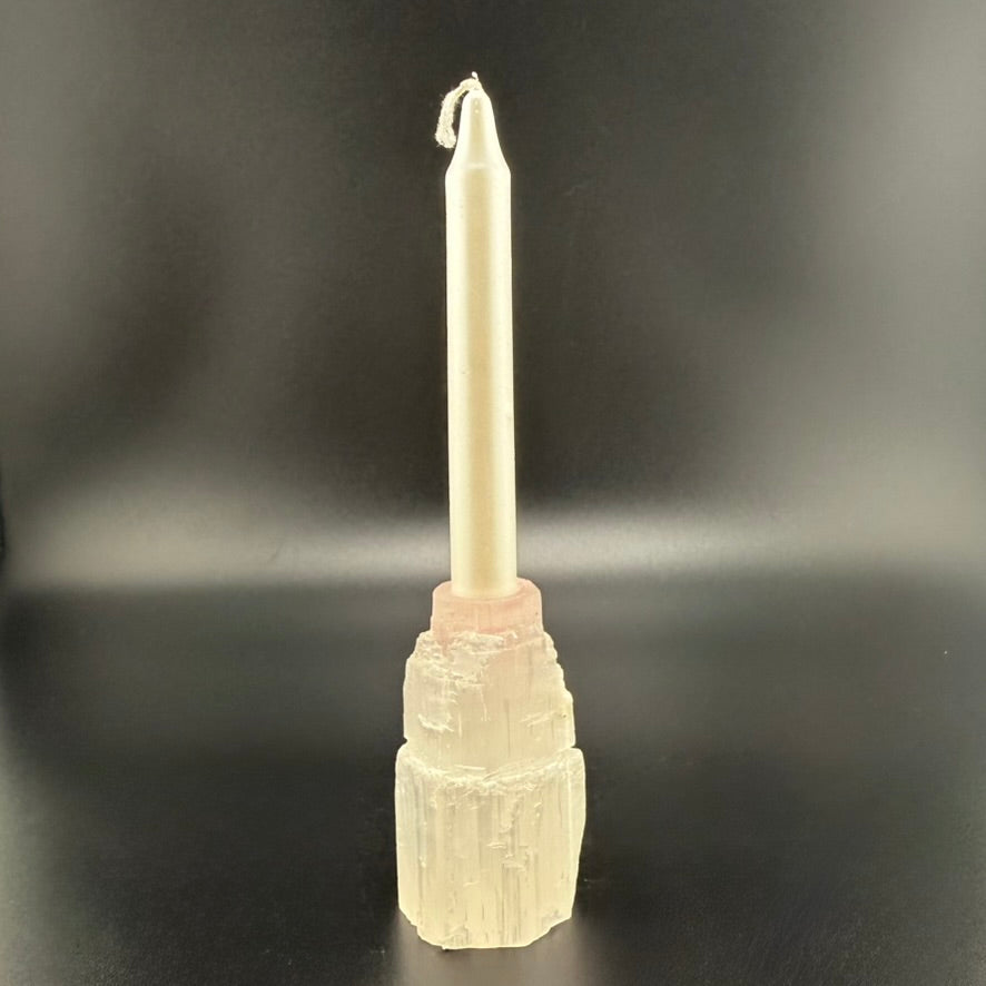 White Metallic Ritual Candle-4''