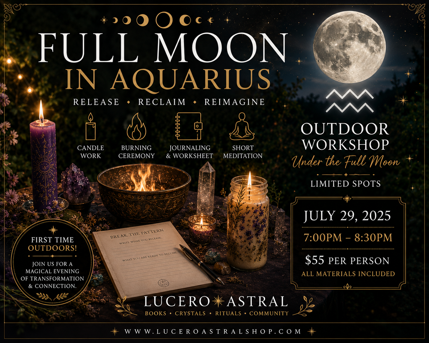 Full Moon in Aquarius Ritual Workshop