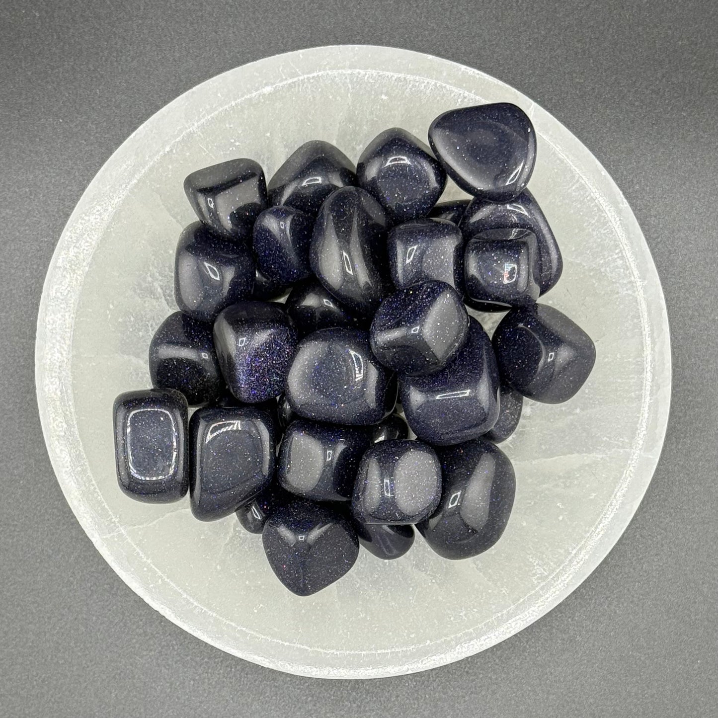 Blue Goldstone Tumbled Stone