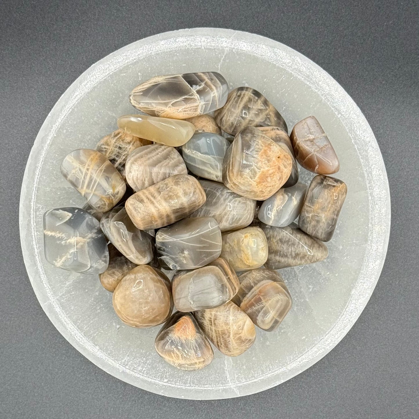 Black Moonstone Tumbled Stone