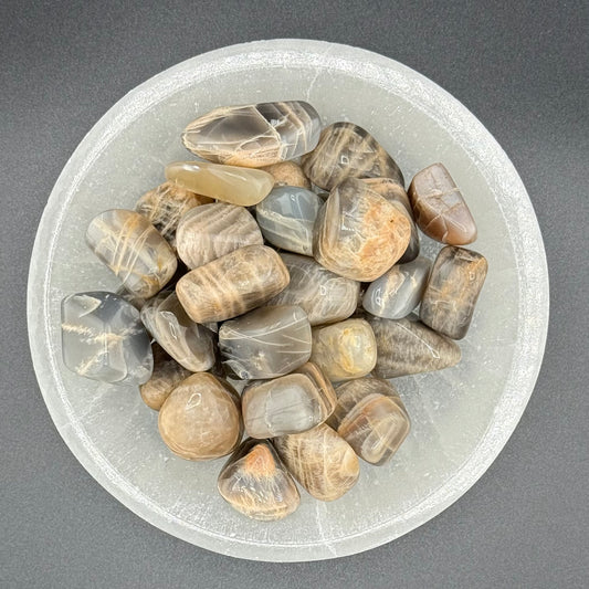 Black Moonstone Tumbled Stone