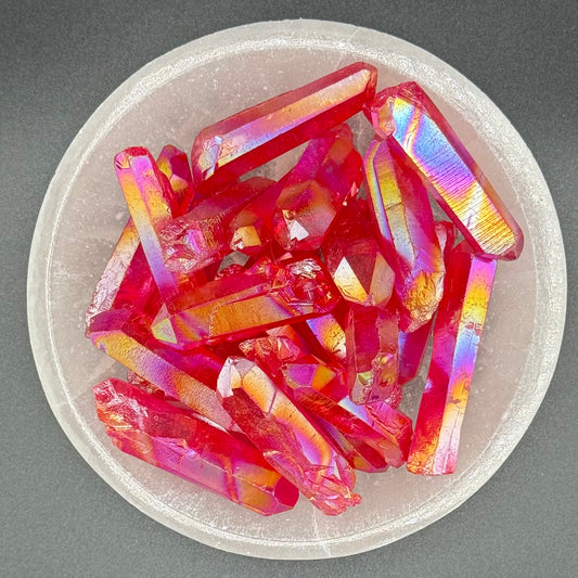 Cherry Aura Quartz Points