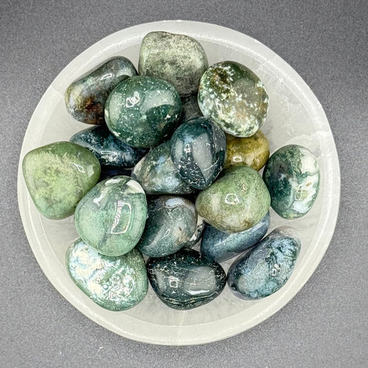 Moss Agate Tumbled Stone