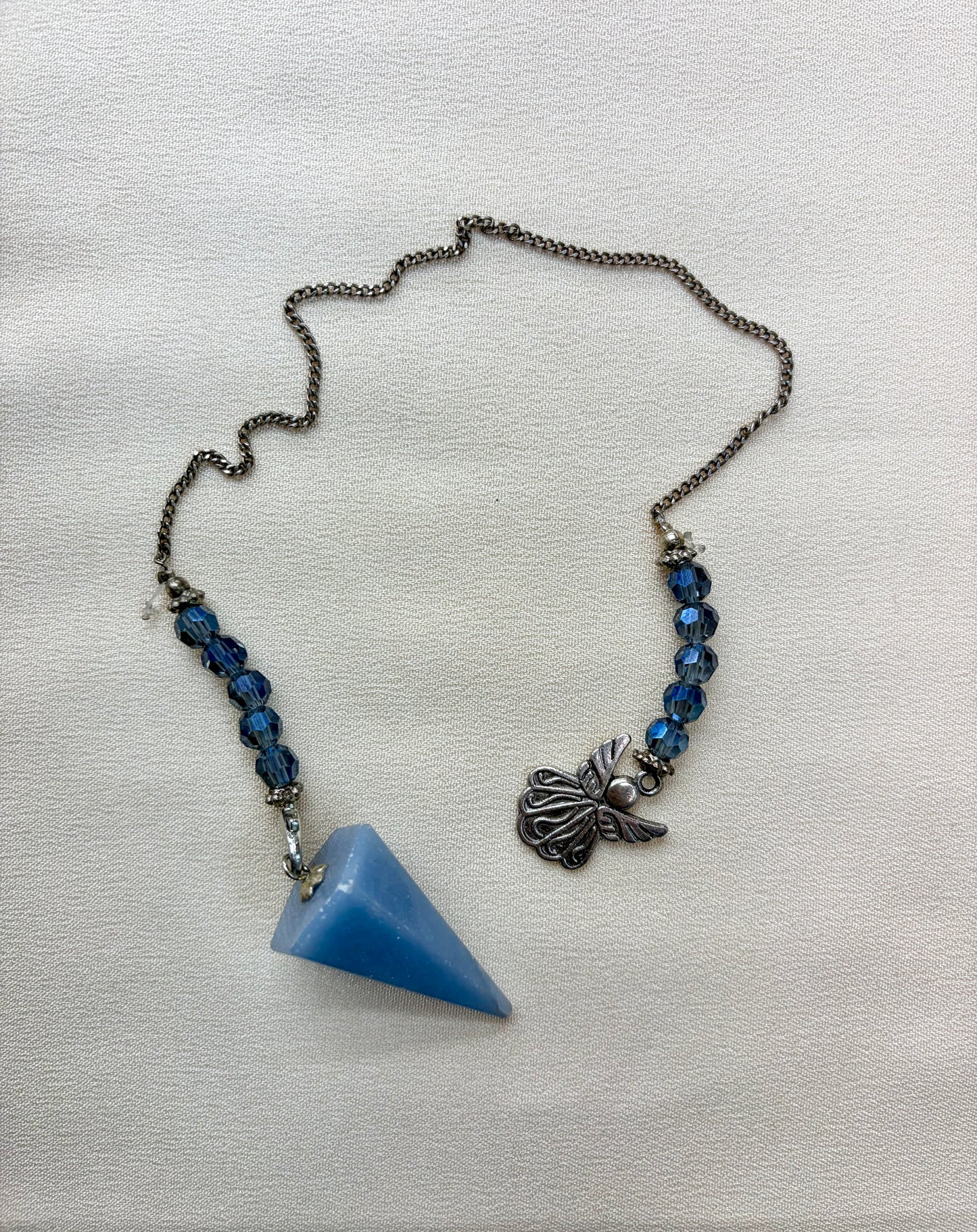 Blue Angelite Hexagonal Pendulum-Angel Charm