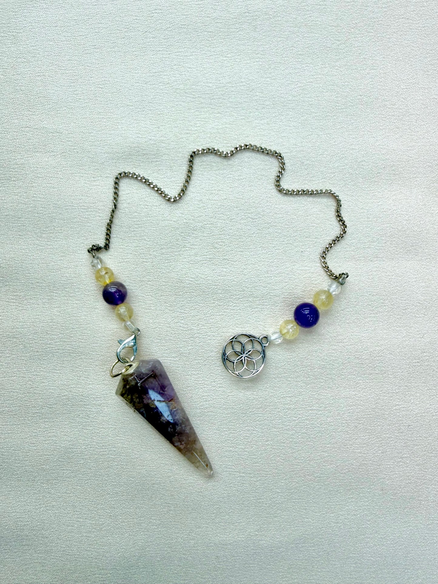 Sacred 7 w/ Seed of Life Hexagonal Pendulum-Charm