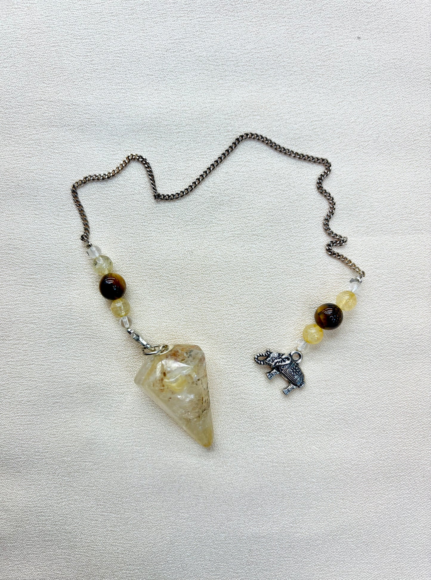Golden Healer Hexagonal Pendulum-Elephant Charm