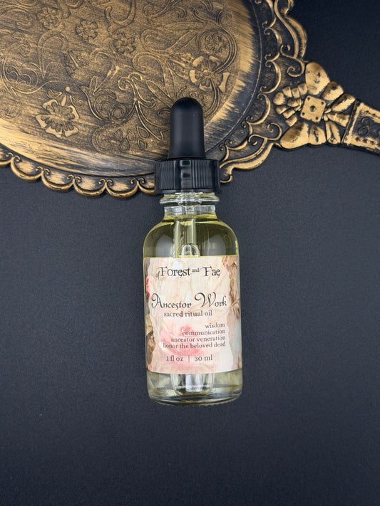 Aceite Ritual Sagrado para Trabajo Ancestral con Gotero