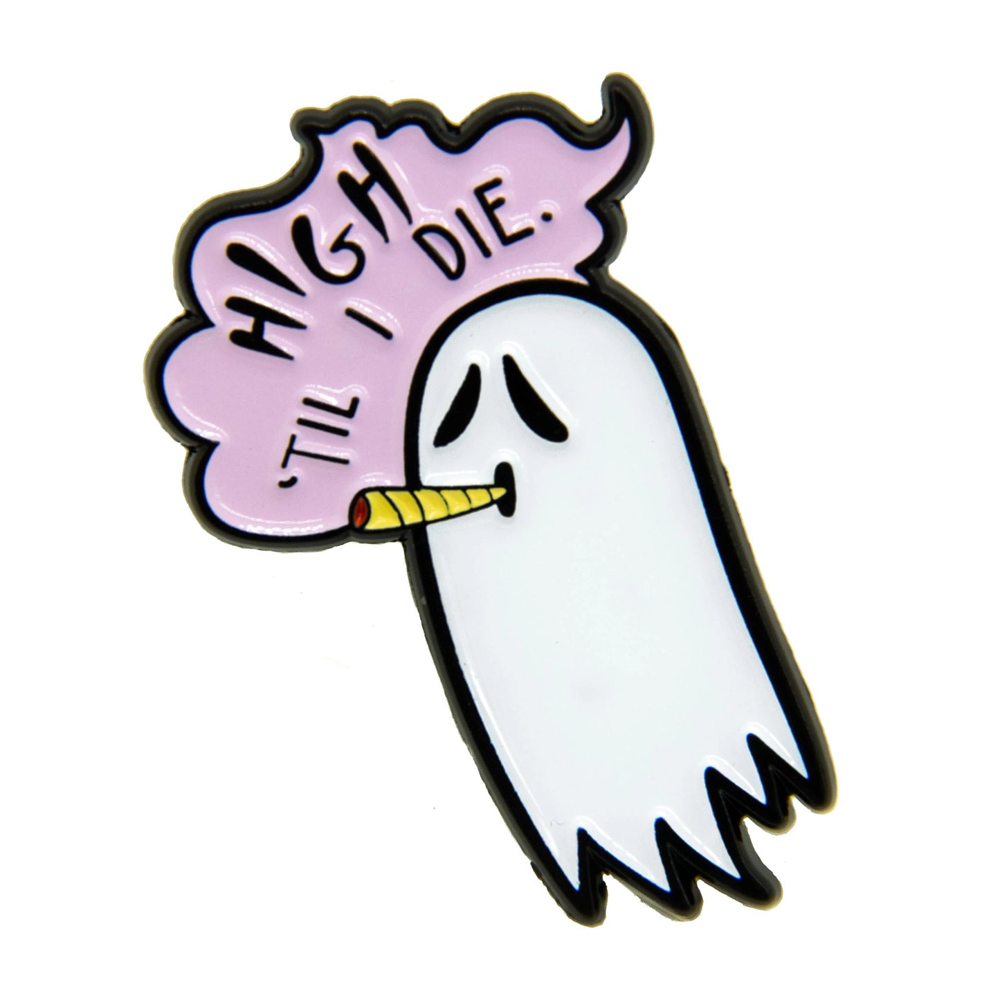 Ectogasm “High ’Til I Die” Ghost Enamel Pin