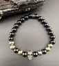 Crucible Stainless Steel Skull & Onyx Stone Bracelet