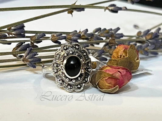 Sterling Silver Poison Ring- Black