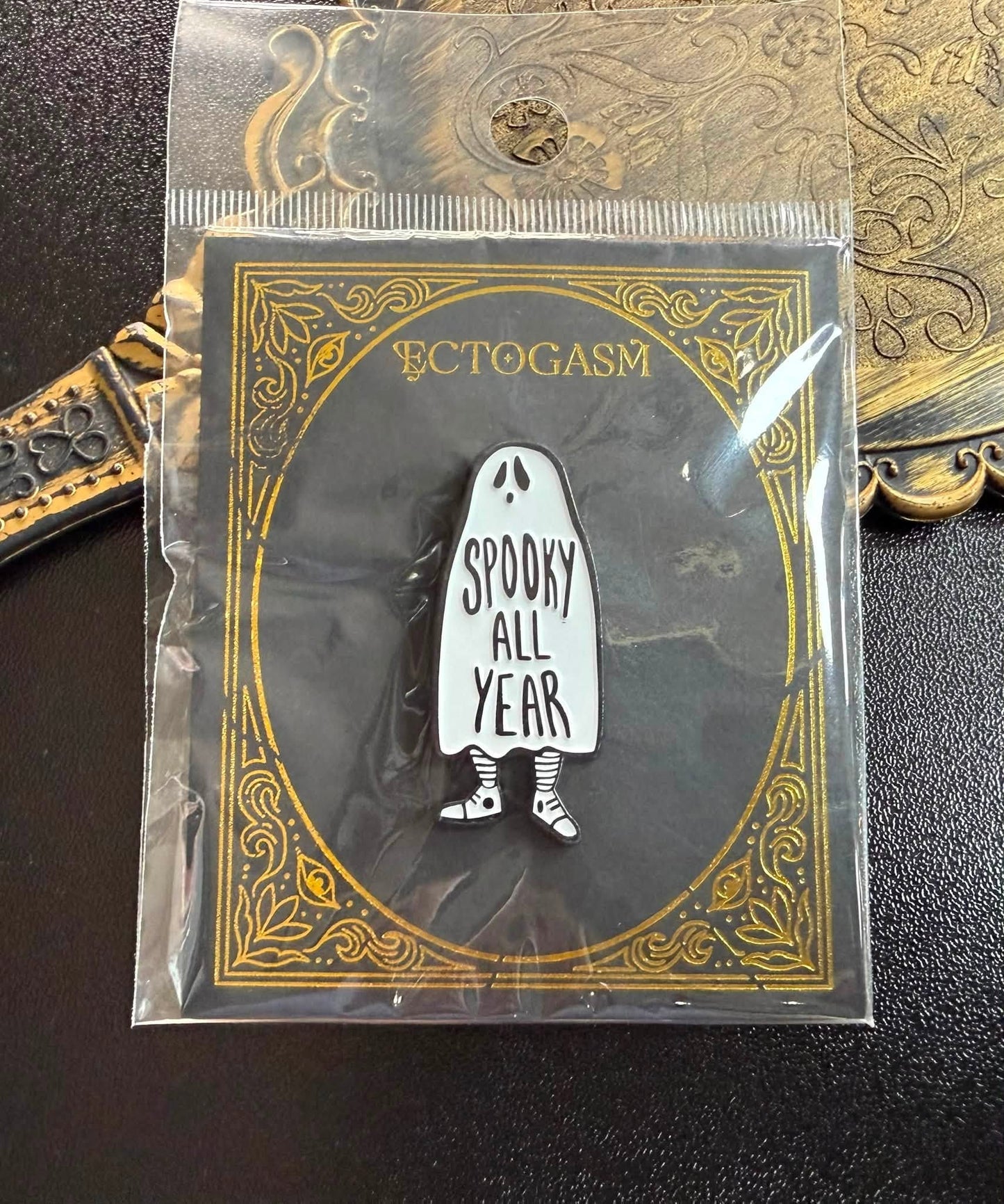 Ectogasm “Spooky All Year” Ghost Enamel Pin