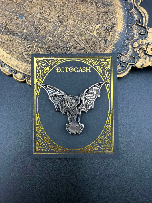 Winged Devil Woman Enamel Pin