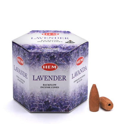 Conos de Incienso de Reflujo con Fondo de Lavanda