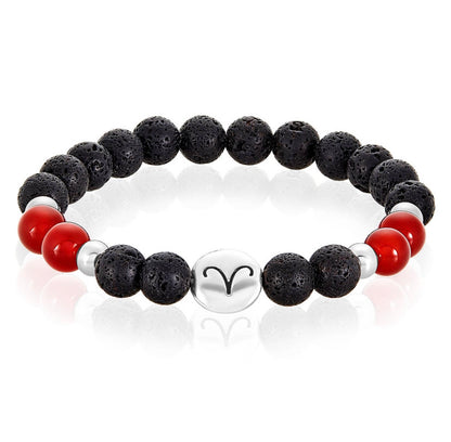 Pulsera de piedra de lava del Zodiaco/Aromaterapia
