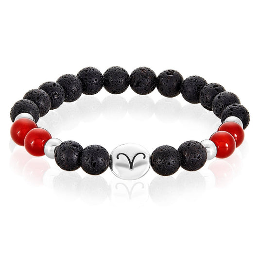 Pulsera de piedra de lava del Zodiaco/Aromaterapia