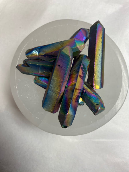 Titanium Rainbow Aura Quartz Point