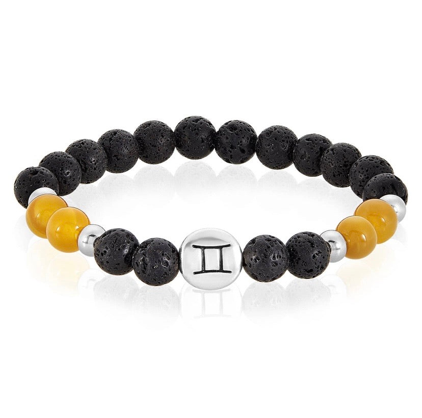 Pulsera de piedra de lava del Zodiaco/Aromaterapia