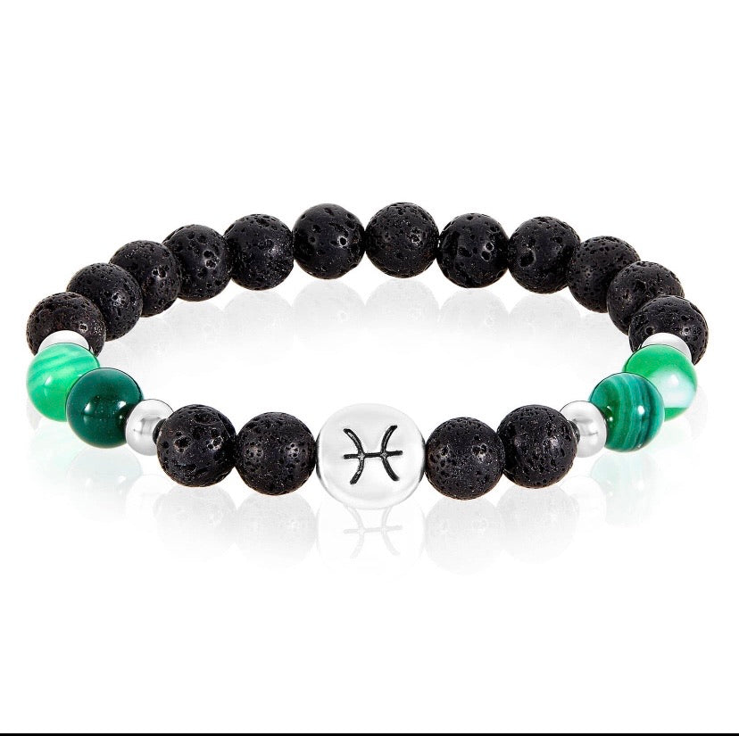Pulsera de piedra de lava del Zodiaco/Aromaterapia