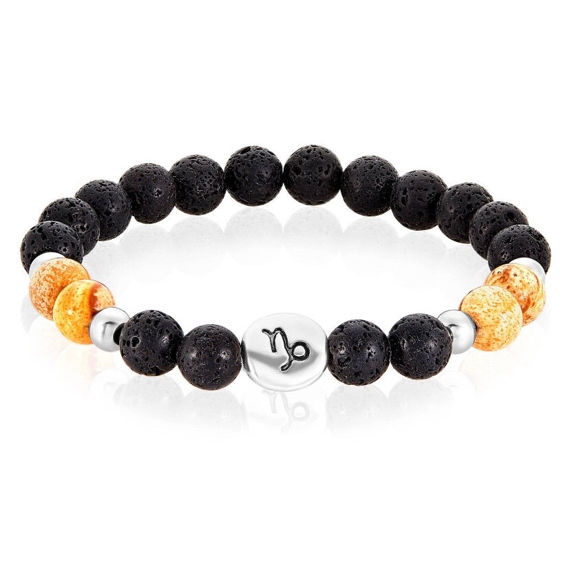 Pulsera de piedra de lava del Zodiaco/Aromaterapia