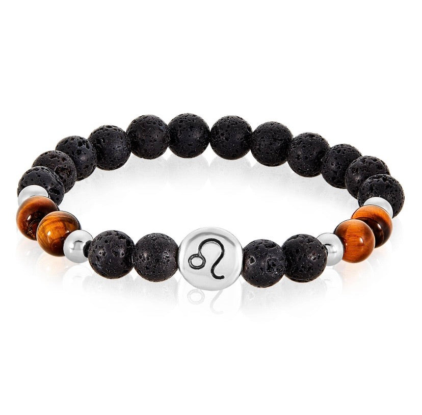 Pulsera de piedra de lava del Zodiaco/Aromaterapia