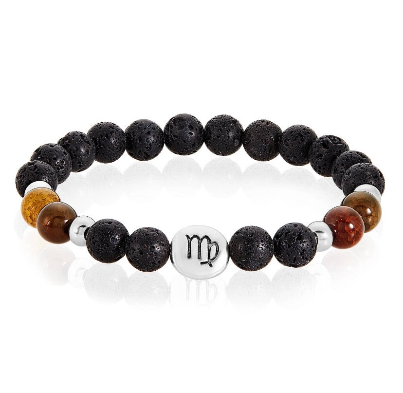 Pulsera de piedra de lava del Zodiaco/Aromaterapia