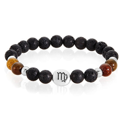 Pulsera de piedra de lava del Zodiaco/Aromaterapia