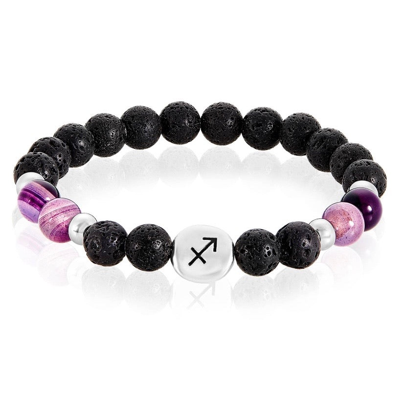 Pulsera de piedra de lava del Zodiaco/Aromaterapia