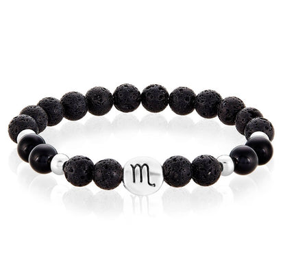 Pulsera de piedra de lava del Zodiaco/Aromaterapia