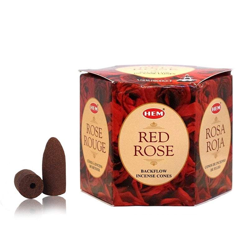 Conos de incienso de reflujo Red Rose Hem